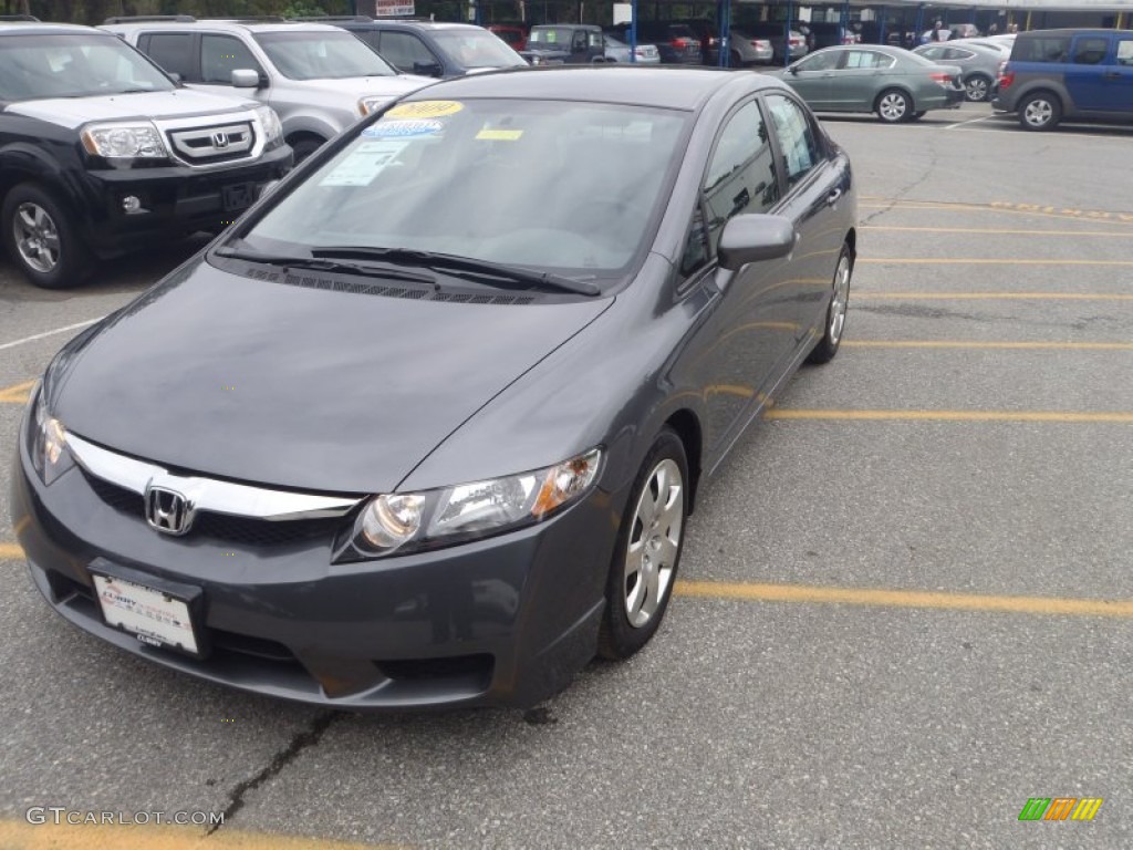 2009 Civic LX Sedan - Polished Metal Metallic / Gray photo #22