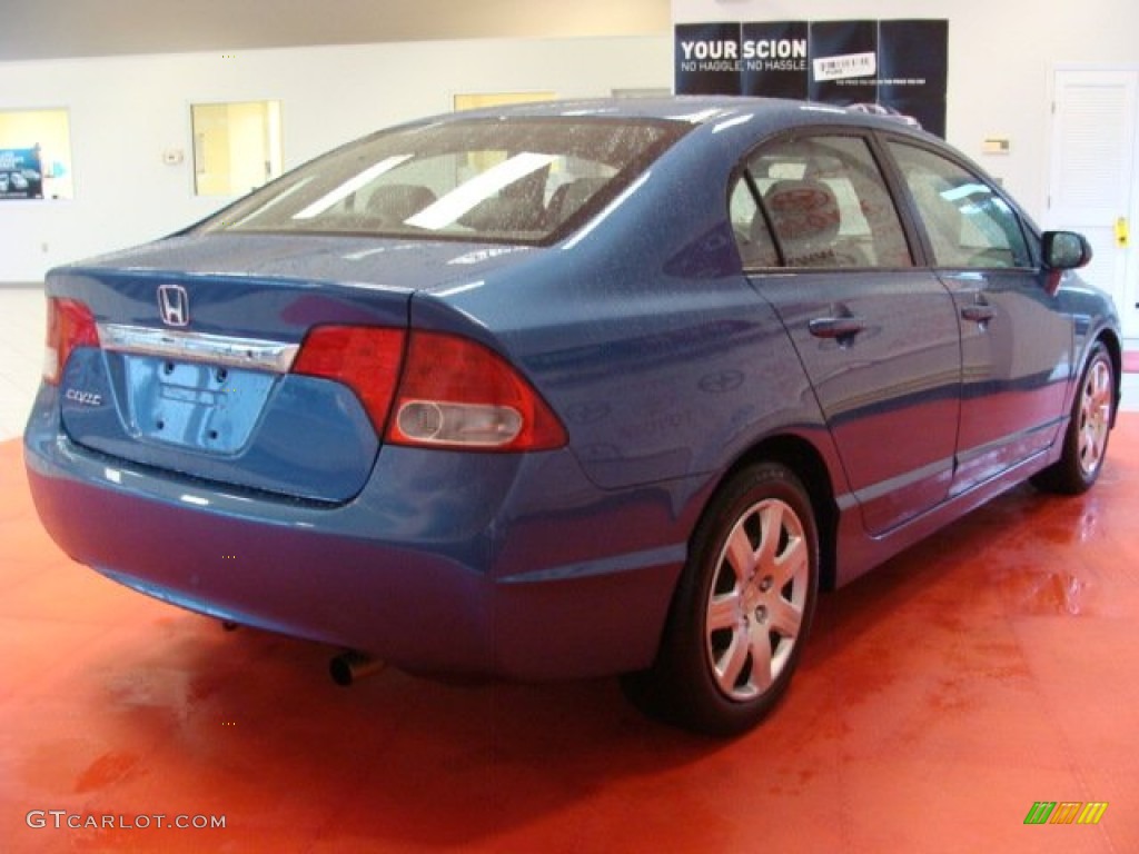 2009 Civic LX Sedan - Atomic Blue Metallic / Gray photo #8