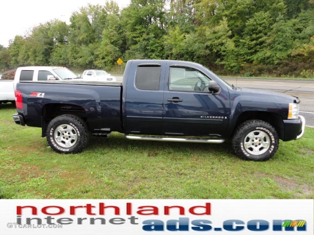 2008 Silverado 1500 Z71 Extended Cab 4x4 - Dark Blue Metallic / Light Titanium/Ebony Accents photo #1