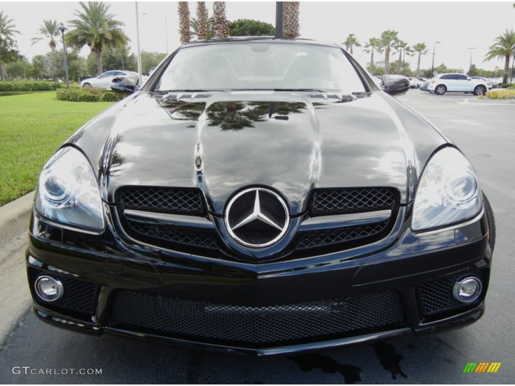 2009 SLK 55 AMG Roadster - Black / Black photo #3