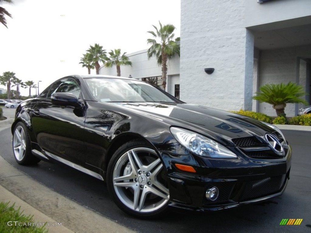 Black 2009 Mercedes-Benz SLK 55 AMG Roadster Exterior Photo #54527666