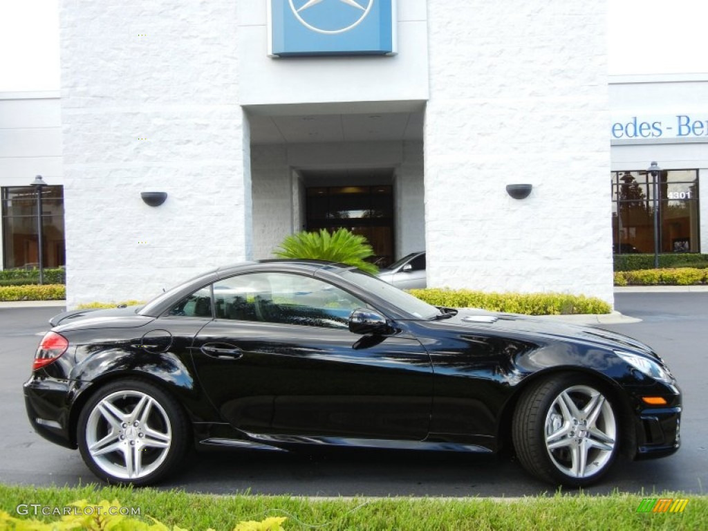 2009 SLK 55 AMG Roadster - Black / Black photo #5