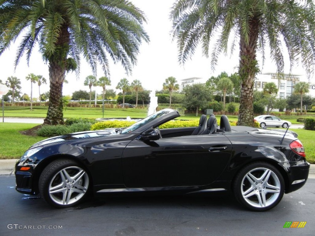 Black 2009 Mercedes-Benz SLK 55 AMG Roadster Exterior Photo #54527765