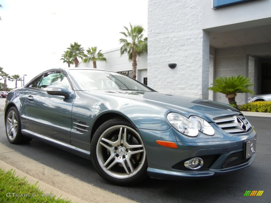 Aegean Blue Metallic 2007 Mercedes-Benz SL 550 Roadster Exterior Photo #54528626