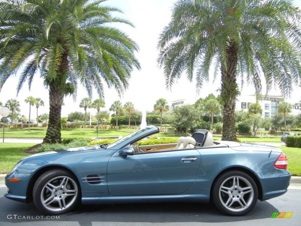 Aegean Blue Metallic 2007 Mercedes-Benz SL 550 Roadster Exterior Photo #54528695
