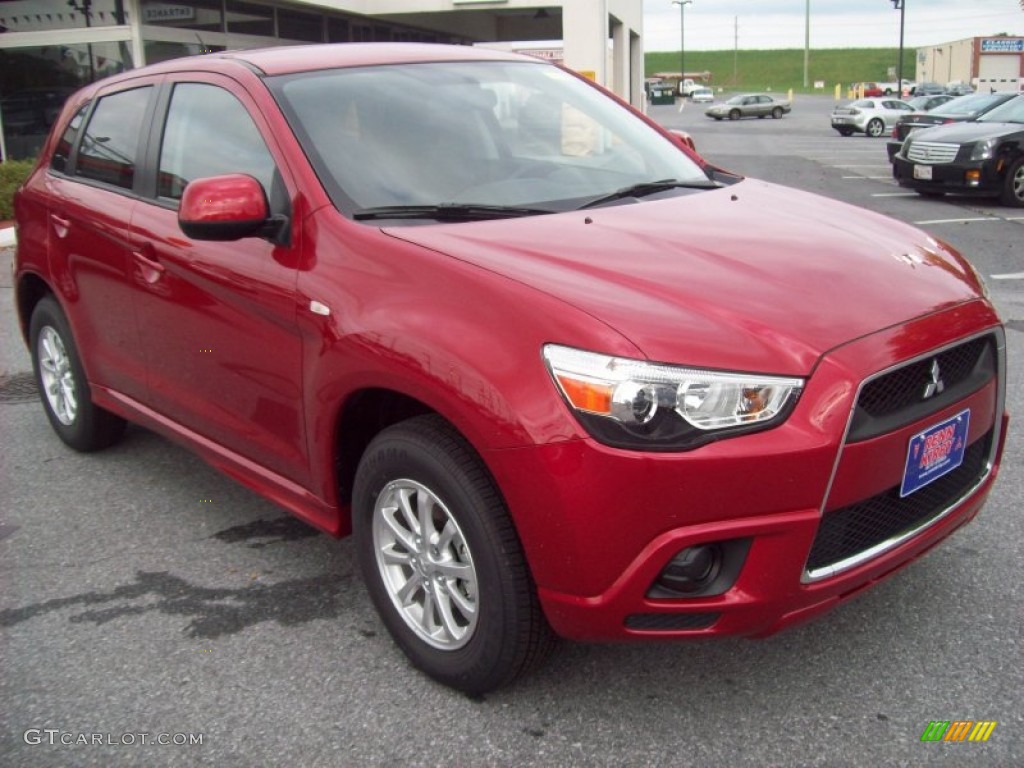 2011 Outlander Sport ES - Rally Red Metallic / Black photo #7