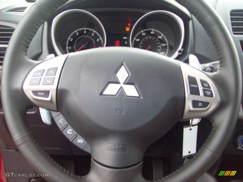 2011 Mitsubishi Outlander Sport ES Black Steering Wheel Photo #54529529