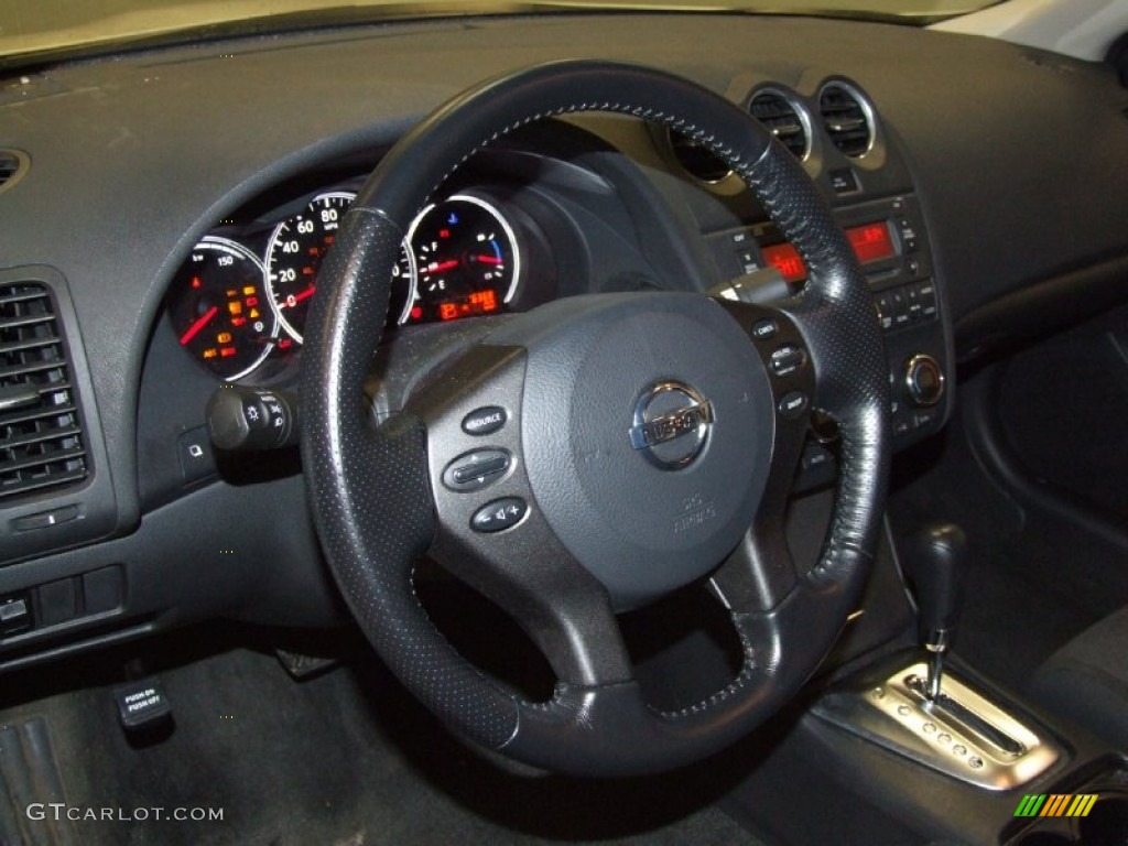 2010 Nissan Altima Hybrid Charcoal Steering Wheel Photo #54532115