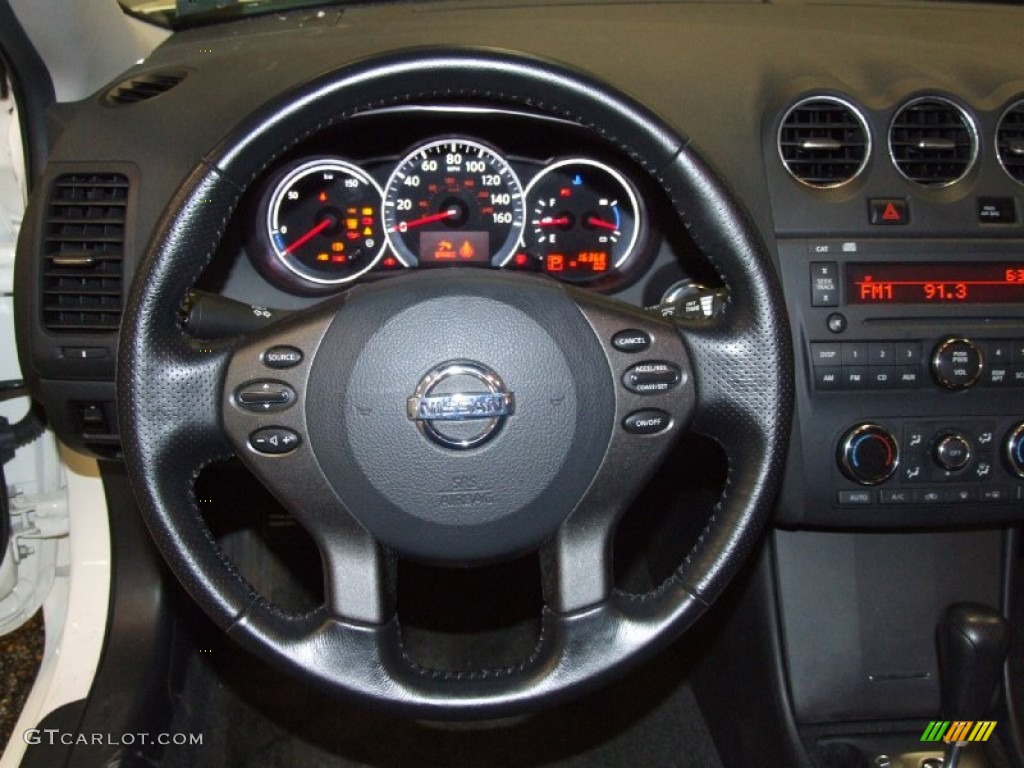 2010 Nissan Altima Hybrid Charcoal Steering Wheel Photo #54532121