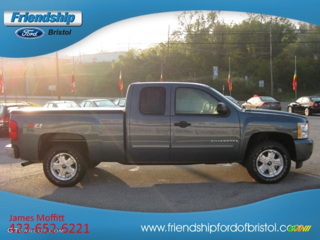 2009 Silverado 1500 LT Extended Cab 4x4 - Blue Granite Metallic / Ebony photo #5