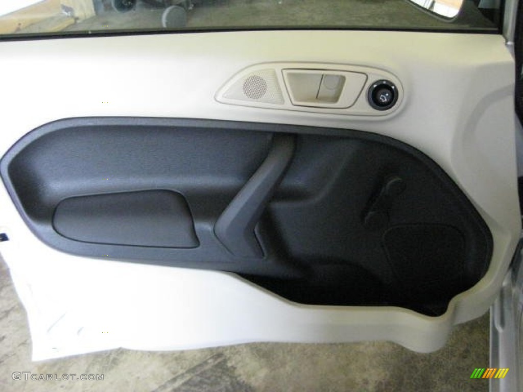 2012 Ford Fiesta S Sedan Light Stone/Charcoal Black Door Panel Photo #54535525