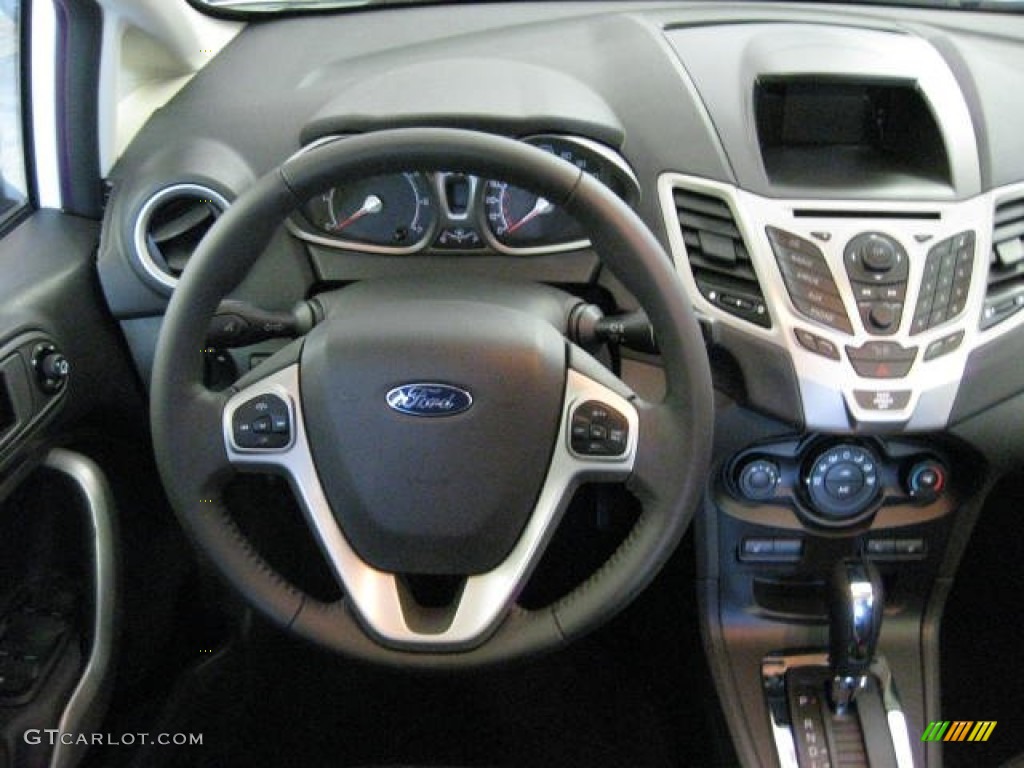 2012 Ford Fiesta SES Hatchback Charcoal Black/Blue Dashboard Photo #54537808