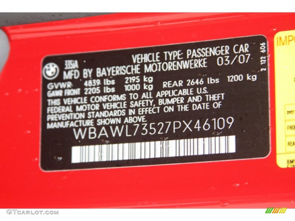 2007 3 Series 335i Convertible - Crimson Red / Black photo #14