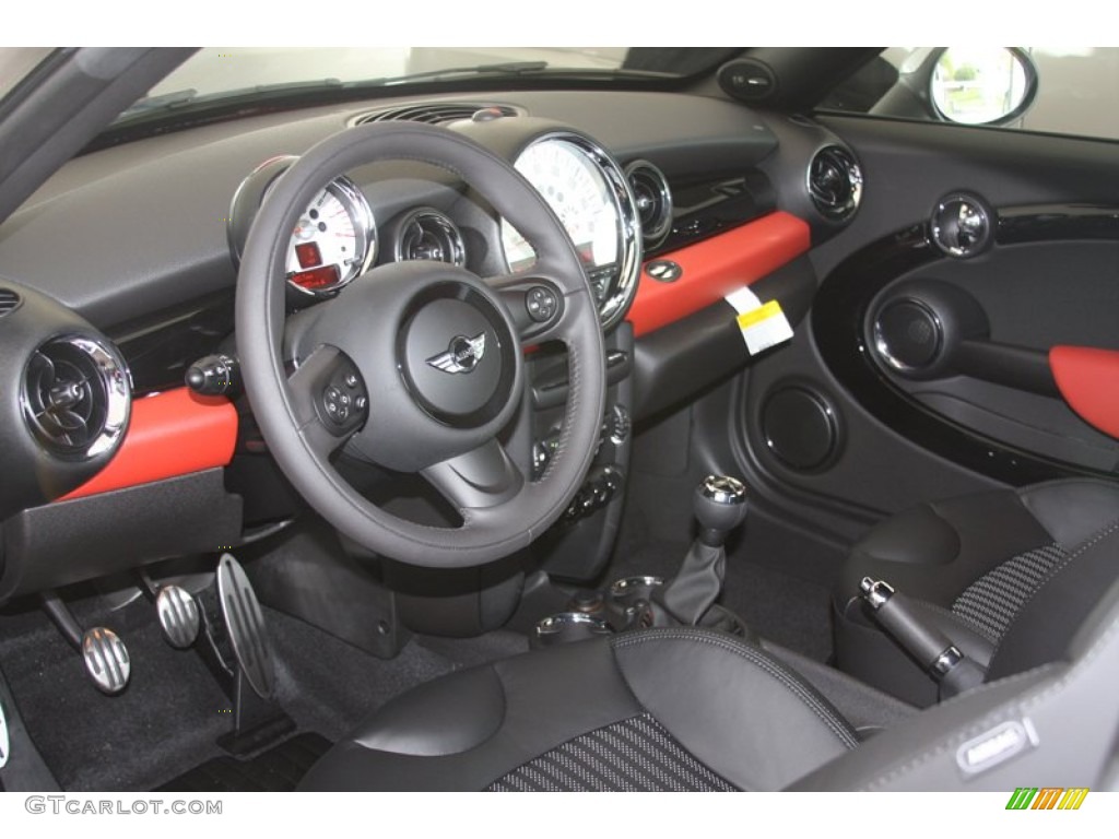 Punch Carbon Black Leather Interior 2012 Mini Cooper S Coupe Photo #54548850