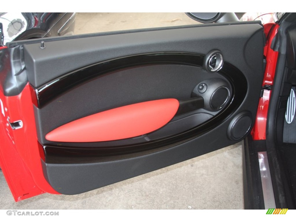 2012 Mini Cooper S Coupe Punch Carbon Black Leather Door Panel Photo #54548880