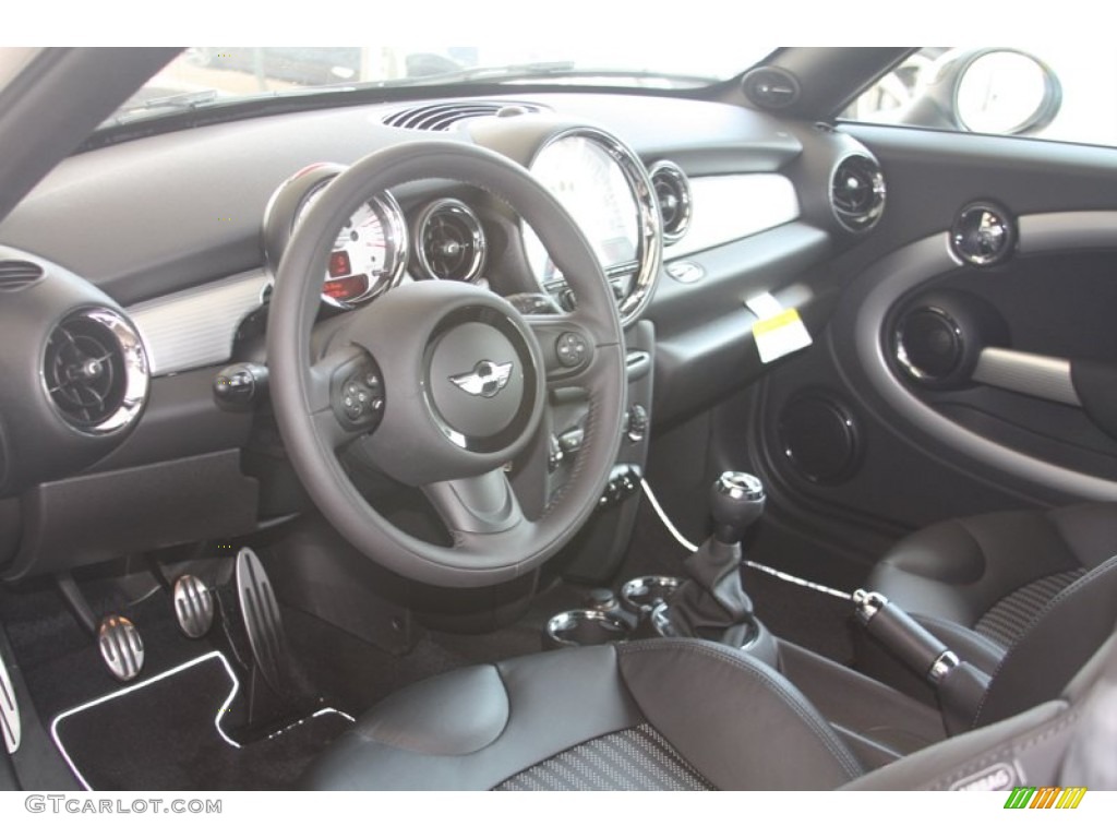 Punch Carbon Black Leather Interior 2012 Mini Cooper S Coupe Photo #54549045