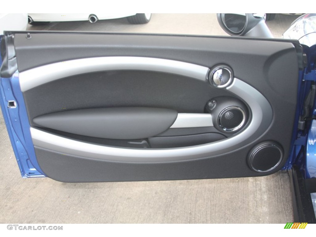 2012 Mini Cooper S Coupe Punch Carbon Black Leather Door Panel Photo #54549072