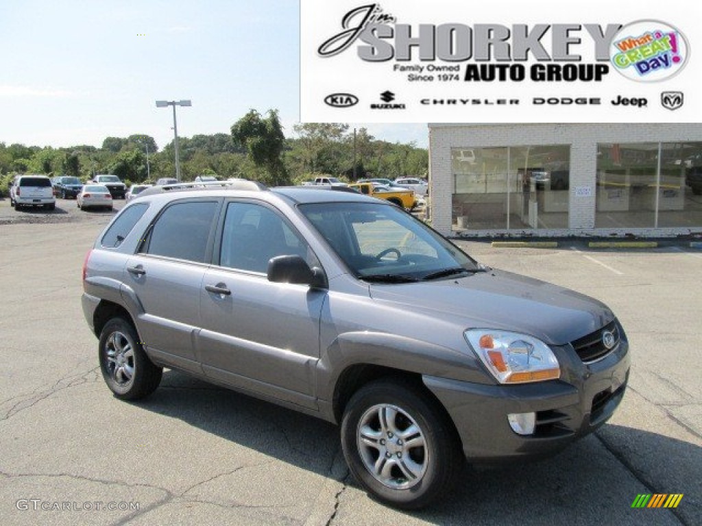 2008 Sportage LX V6 4x4 - Steel Silver Metallic / Black photo #1