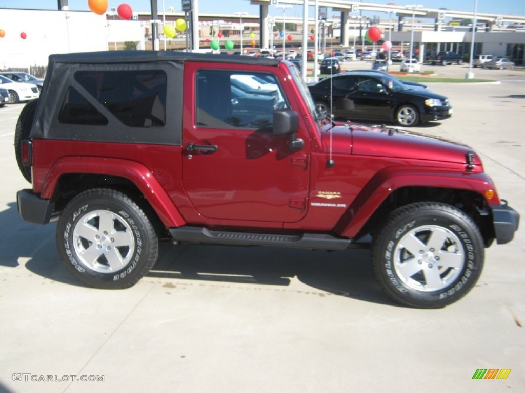 2012 Wrangler Sahara 4x4 - Deep Cherry Red Crystal Pearl / Black photo #6