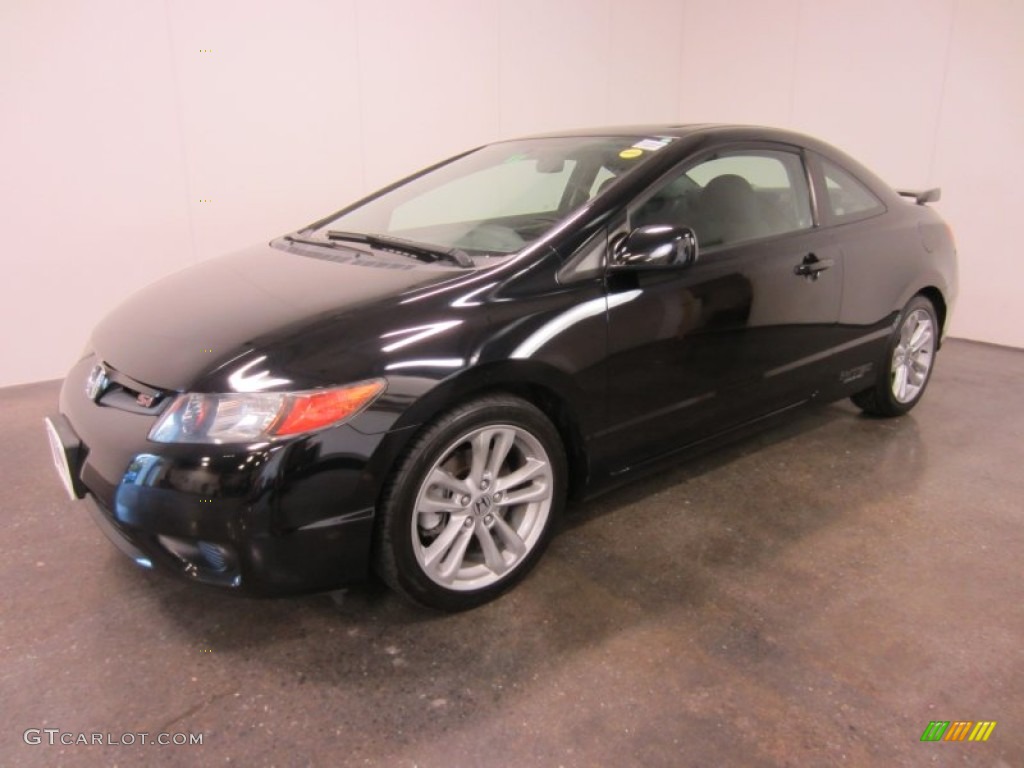 2007 Civic Si Coupe - Nighthawk Black Pearl / Black photo #1