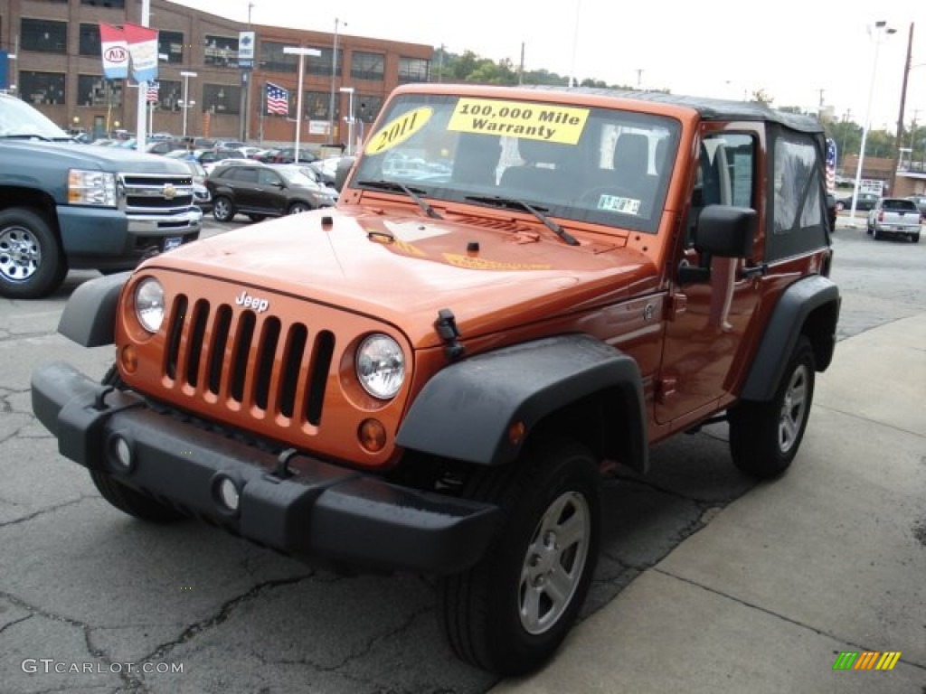 2011 Wrangler Sport 4x4 - Mango Tango Pearl / Black photo #4