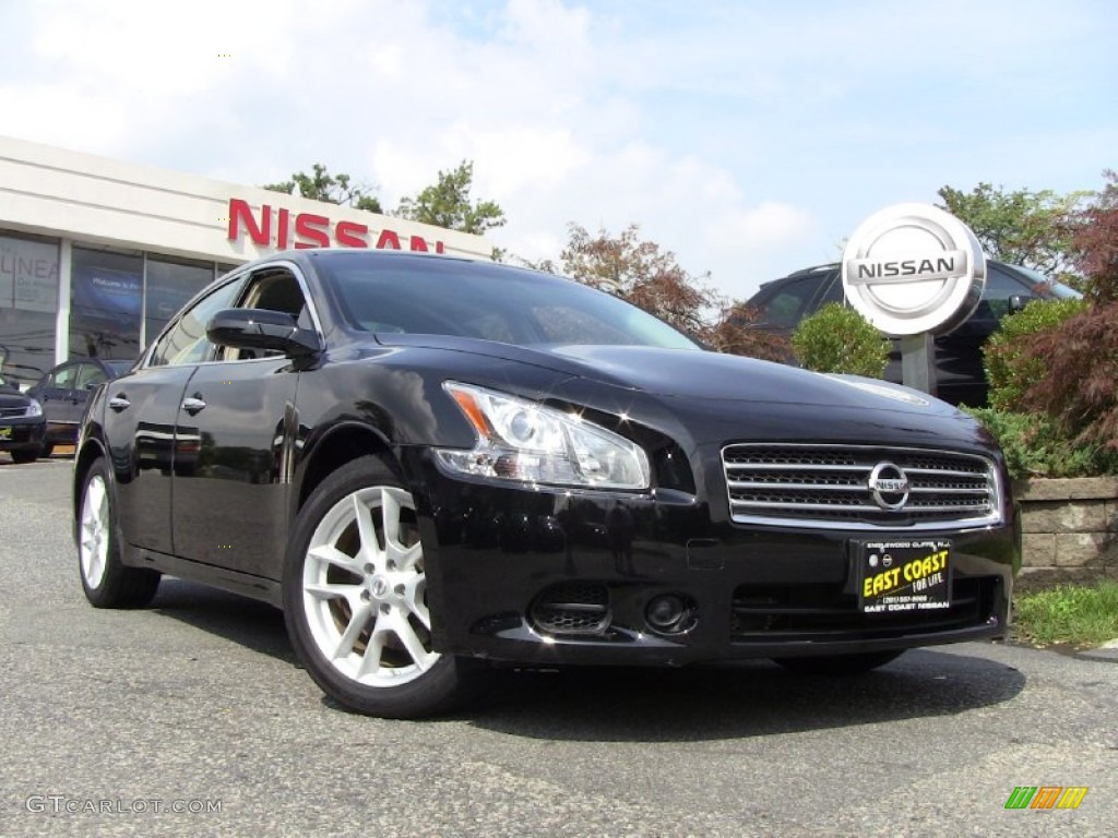 2009 Maxima 3.5 S - Super Black / Charcoal photo #1