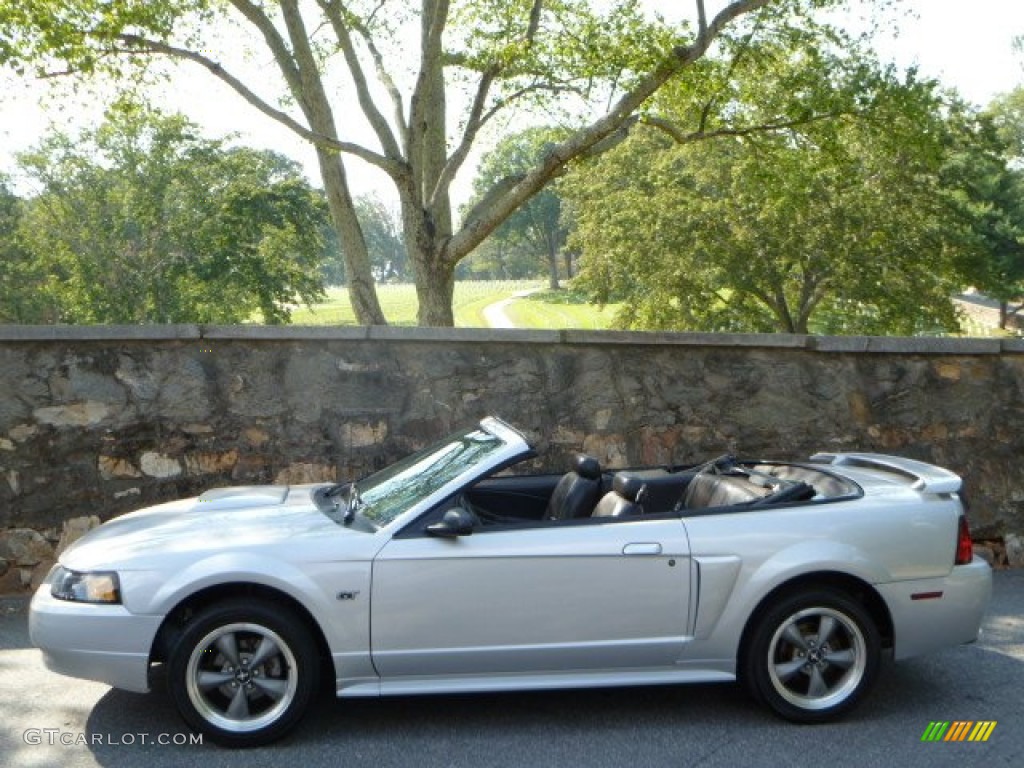 2002 Mustang GT Convertible - Satin Silver Metallic / Dark Charcoal photo #5