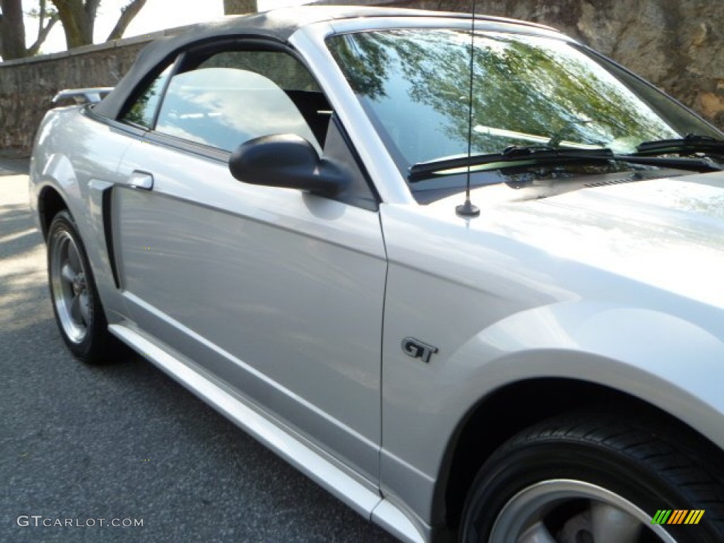 2002 Mustang GT Convertible - Satin Silver Metallic / Dark Charcoal photo #10