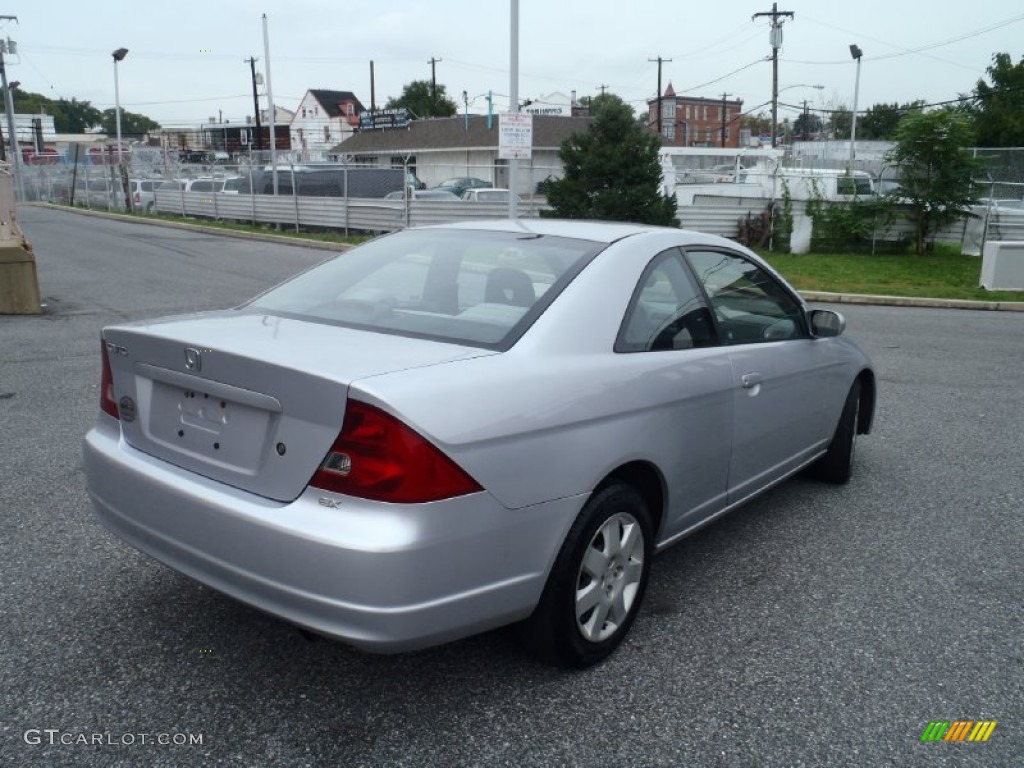 2002 Civic EX Coupe - Satin Silver Metallic / Black photo #6