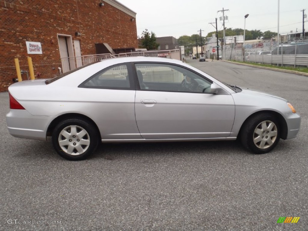 2002 Civic EX Coupe - Satin Silver Metallic / Black photo #7