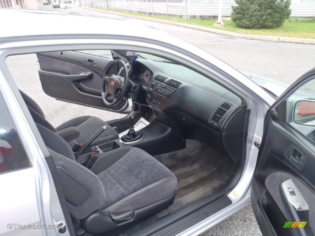 2002 Civic EX Coupe - Satin Silver Metallic / Black photo #13