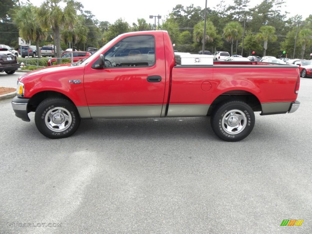 2003 F150 XL Regular Cab - Bright Red / Medium Parchment Beige photo #2