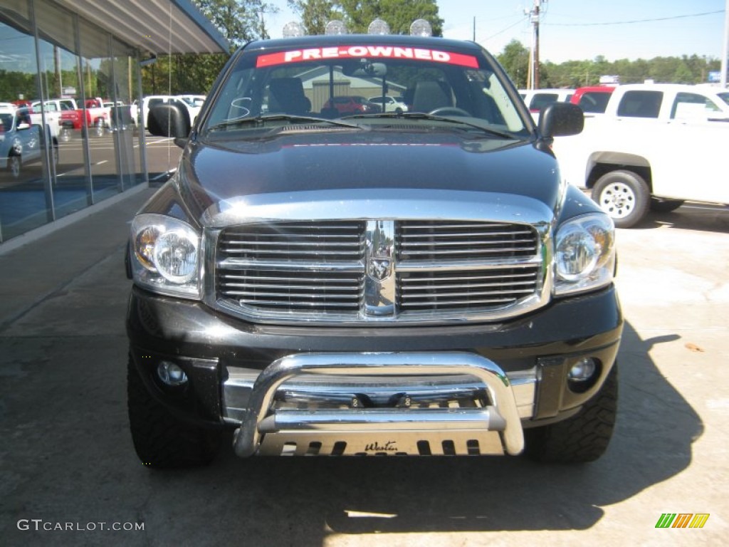 2008 Ram 1500 Laramie Quad Cab 4x4 - Brilliant Black Crystal Pearl / Medium Slate Gray photo #7