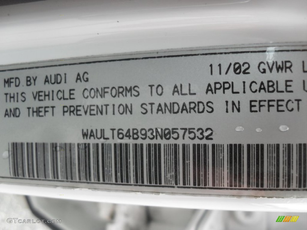2003 A6 3.0 quattro Sedan - Polar White / Platinum photo #6
