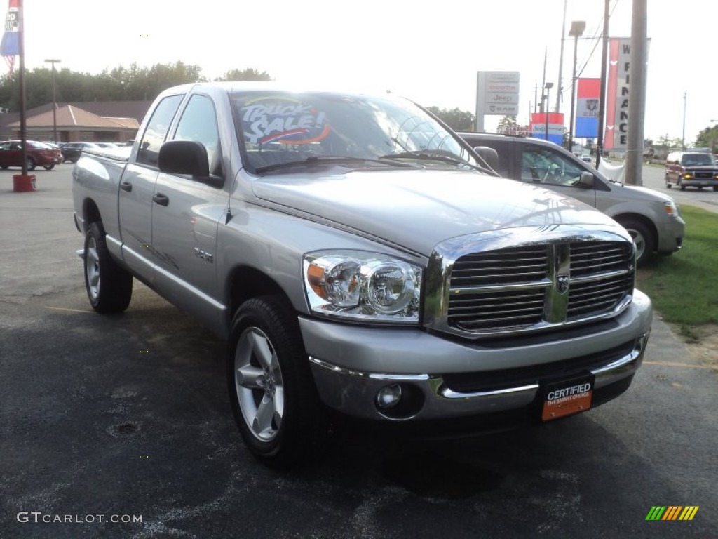 2008 Ram 1500 SLT Quad Cab 4x4 - Bright Silver Metallic / Medium Slate Gray photo #3