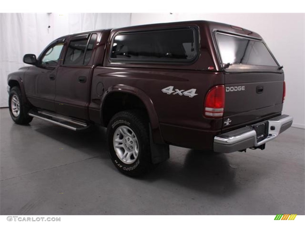 2004 Dakota SLT Quad Cab 4x4 - Deep Molten Red Pearl / Dark Slate Gray photo #6