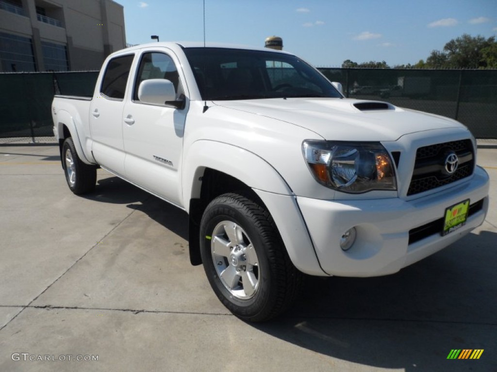 2011 Tacoma V6 TRD Sport Double Cab 4x4 - Super White / Graphite Gray photo #1