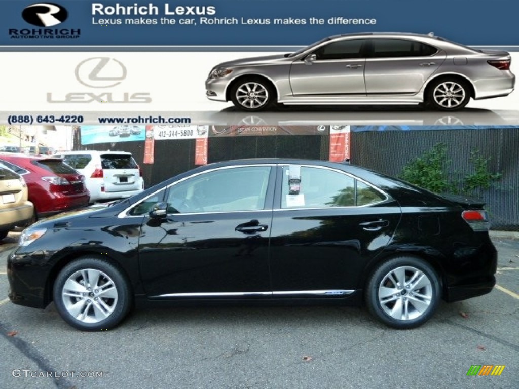 2011 HS 250h Hybrid Premium - Obsidian Black / Parchment/Brown Walnut photo #1