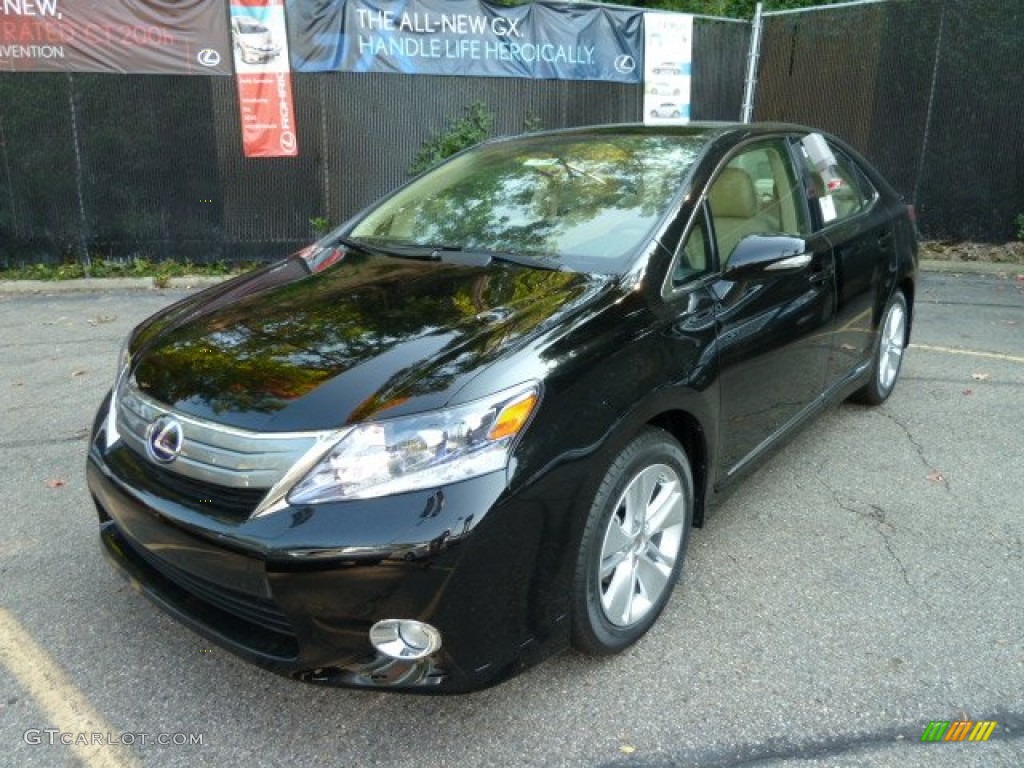 2011 HS 250h Hybrid Premium - Obsidian Black / Parchment/Brown Walnut photo #7