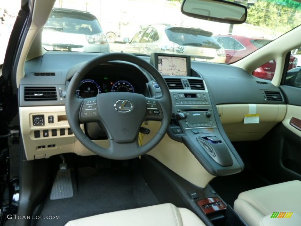 2011 Lexus HS 250h Hybrid Premium Parchment/Brown Walnut Dashboard Photo #54575847