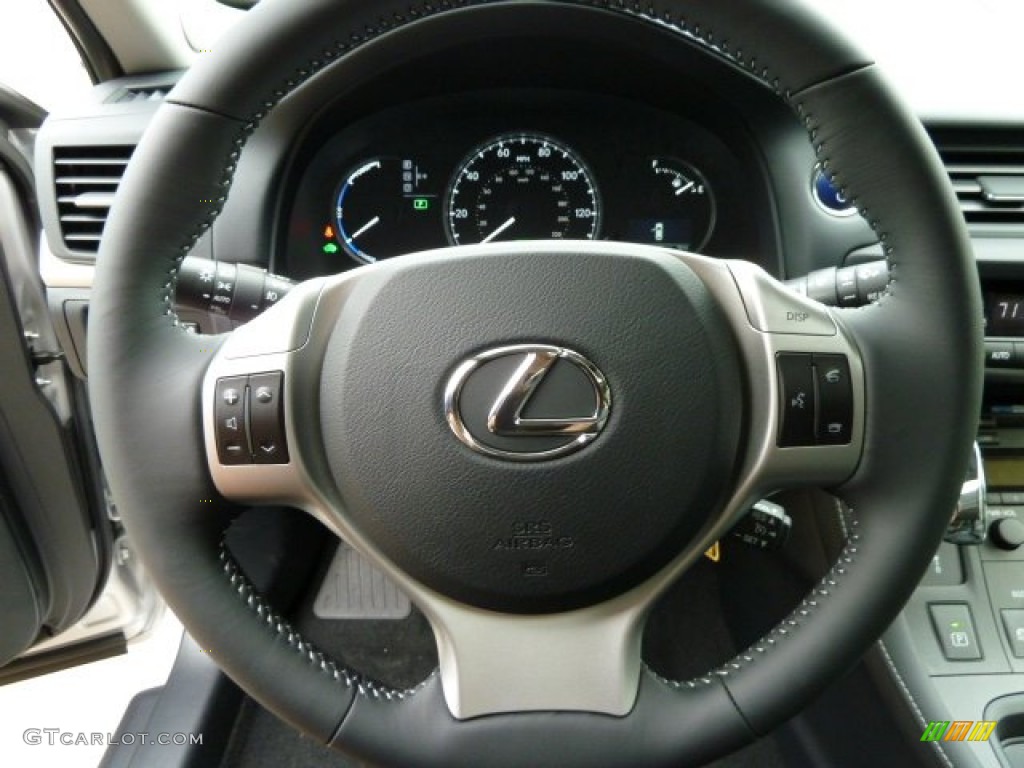 2011 Lexus CT 200h Hybrid Premium Black Steering Wheel Photo #54576042