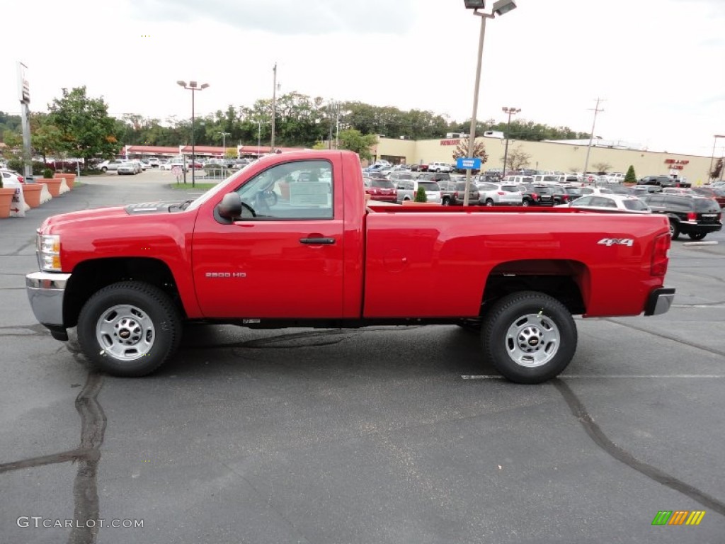 2012 Silverado 2500HD Work Truck Regular Cab 4x4 - Victory Red / Dark Titanium photo #4