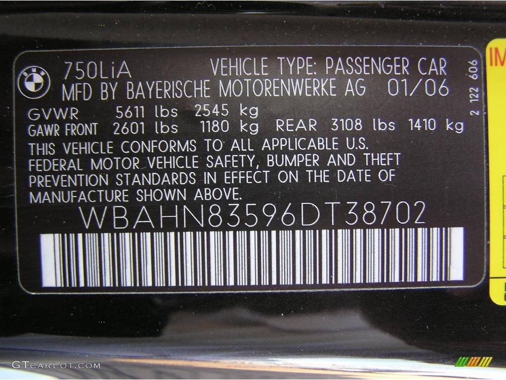 2006 7 Series 750Li Sedan - Jet Black / Dark Beige/Beige III photo #30