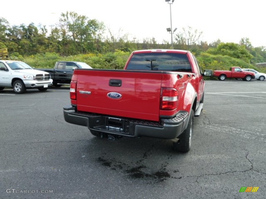 2005 F150 FX4 SuperCab 4x4 - Bright Red / Medium Flint Grey photo #2