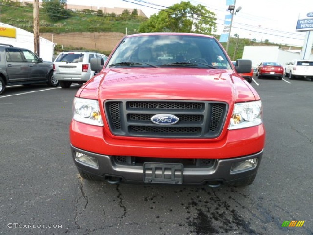 2005 F150 FX4 SuperCab 4x4 - Bright Red / Medium Flint Grey photo #5