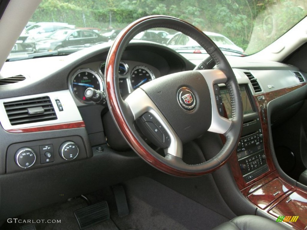 2010 Cadillac Escalade Hybrid AWD Ebony Steering Wheel Photo #54579041