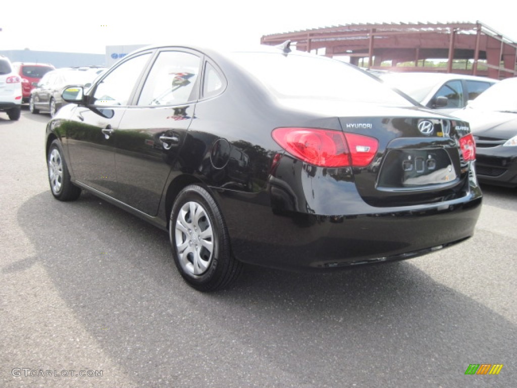 2009 Elantra GLS Sedan - Black Pearl / Beige photo #2