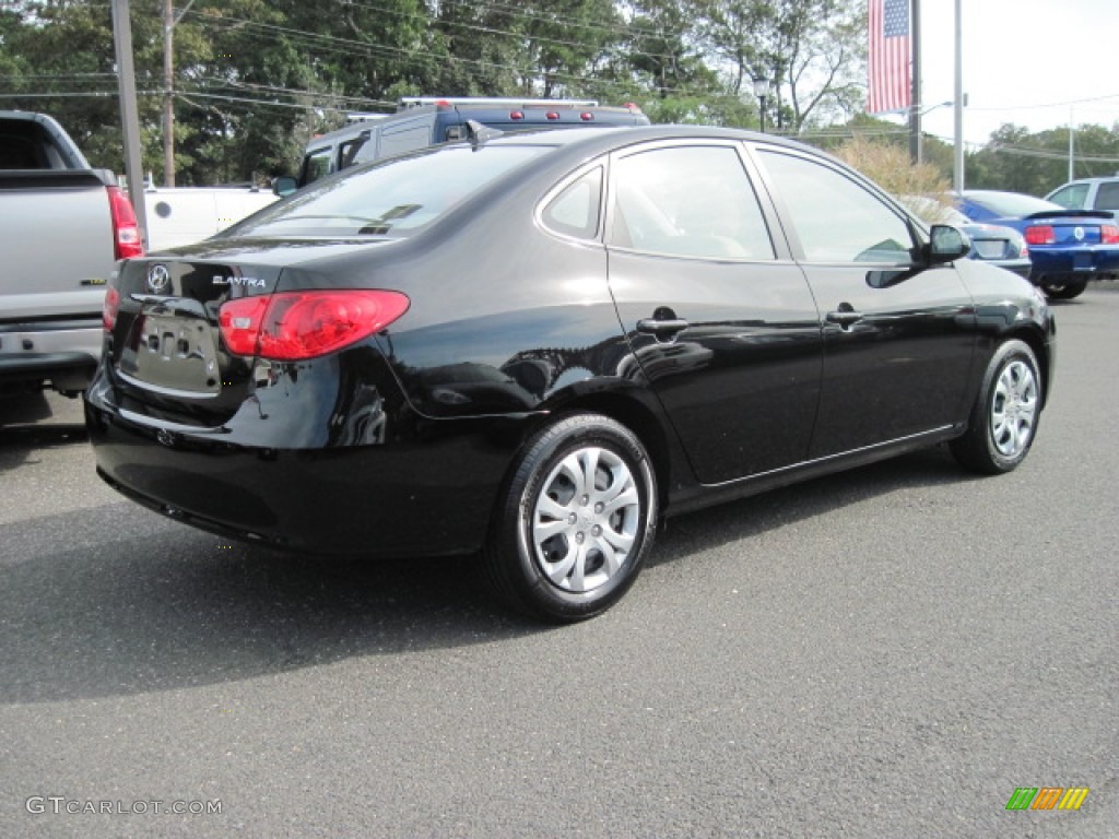 2009 Elantra GLS Sedan - Black Pearl / Beige photo #3