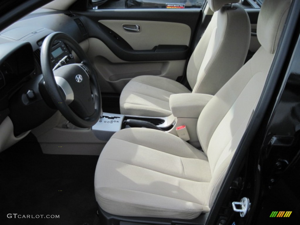 2009 Elantra GLS Sedan - Black Pearl / Beige photo #6