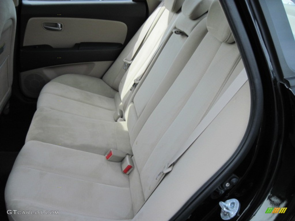 2009 Elantra GLS Sedan - Black Pearl / Beige photo #7